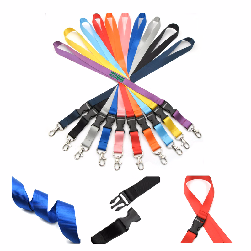MOQ 50 Nylon Lanyard with Detachable Buckle for ID Badge