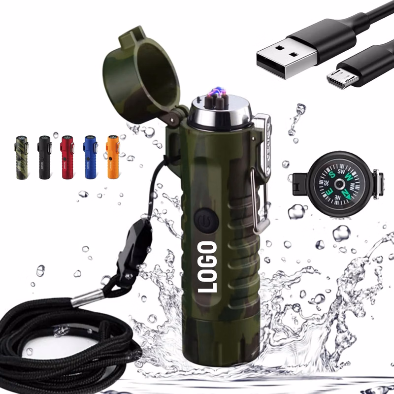 Rechargeable Arc Lighter with Flashlight & Compass