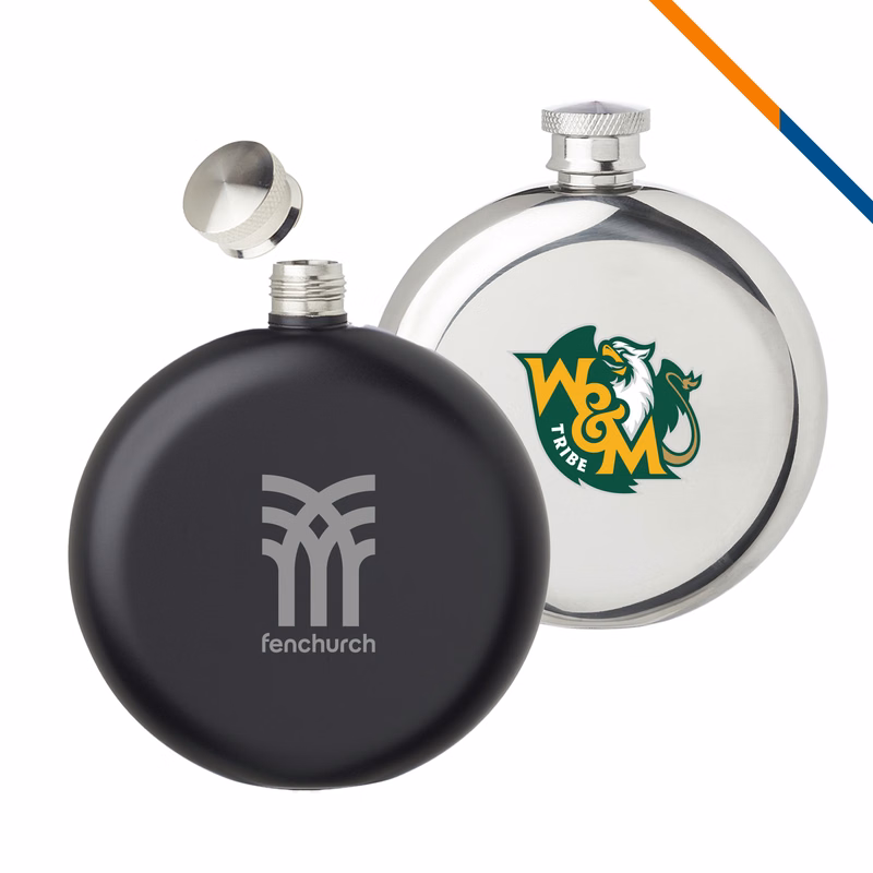 Comma Stainless Steel Hip Flask – 5 OZ.