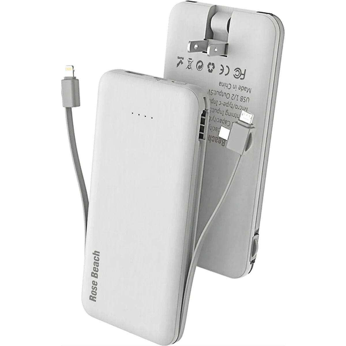 10000 mAh Power Bank with Built-in Cables 1