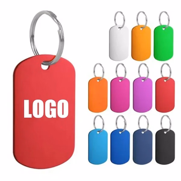 Custom Aluminum Pet ID Tag with Key Ring — Personalized Collar Identification