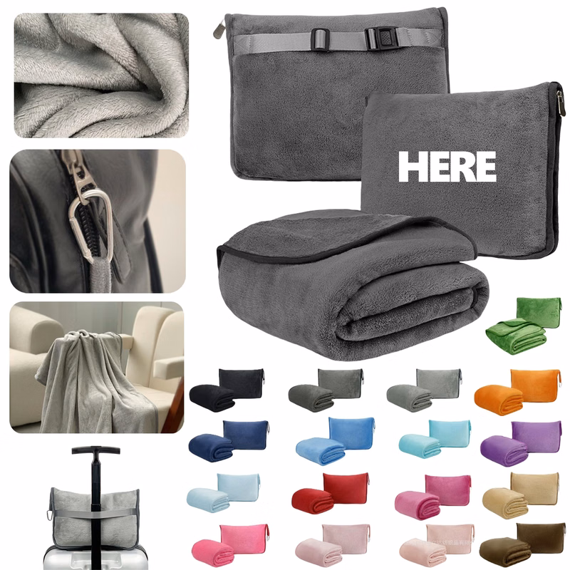 2-in-1 Travel Airplane Blanket Pillow