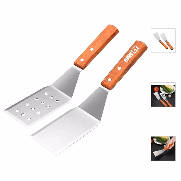 Custom Professional Stainless Steel Spatula — 11.42in Heat-Resistant Grill & Kitchen Tool