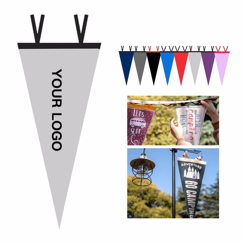 Polyester Felt Pennant with Sewn Edge Strips