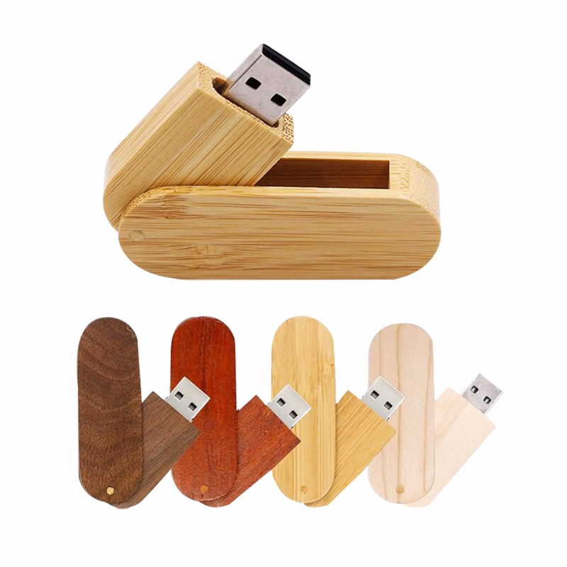 Rotating Wooden USB Flash Drive 2GB
