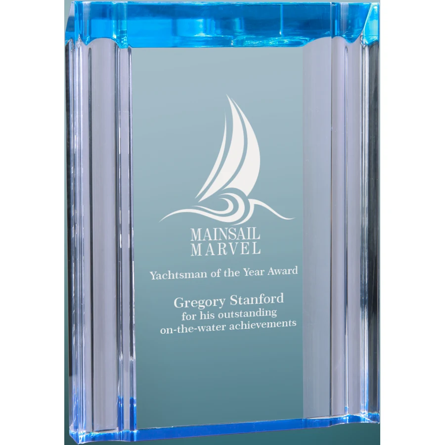 4.75" x 6-1/8" Blue Channel Acrylic Award 1