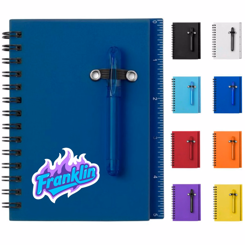 MOQ 50 YO Coil Notebook With Pen, Ruler, Sticker