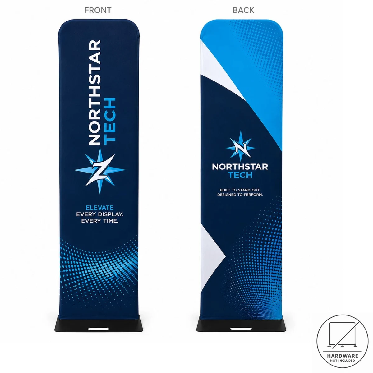 Replacement Graphics Double Sided 2'W x 90"H EuroFit Tension Fabric Slip on cover, NO SETUP 1