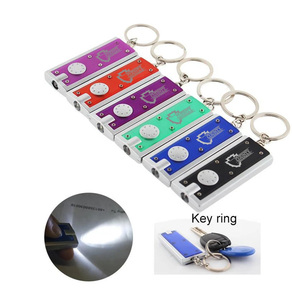 Slim Rectangular Flashlight w/Swivel Key Chain 1