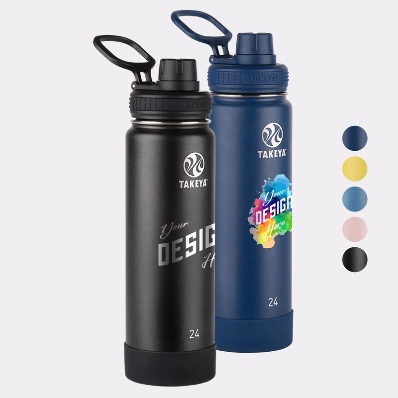 24 oz Takeya® Stainless Steel Insulated Active Water Bottle w/ Spout Lid