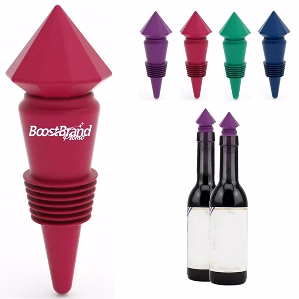 Custom 3.54 Inch Silicone Wine Bottle Stopper Geometric Leak Proof Seal — Entertaining