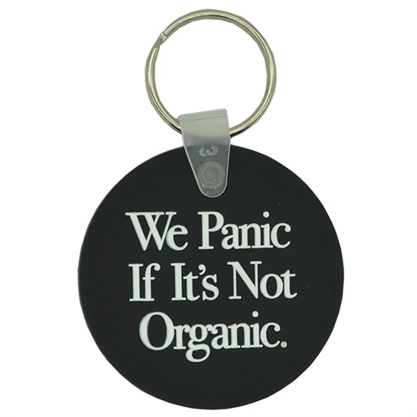 Custom Round 2.25" Soft PVC Keychain — Flexible Circular Branded Key Ring 1