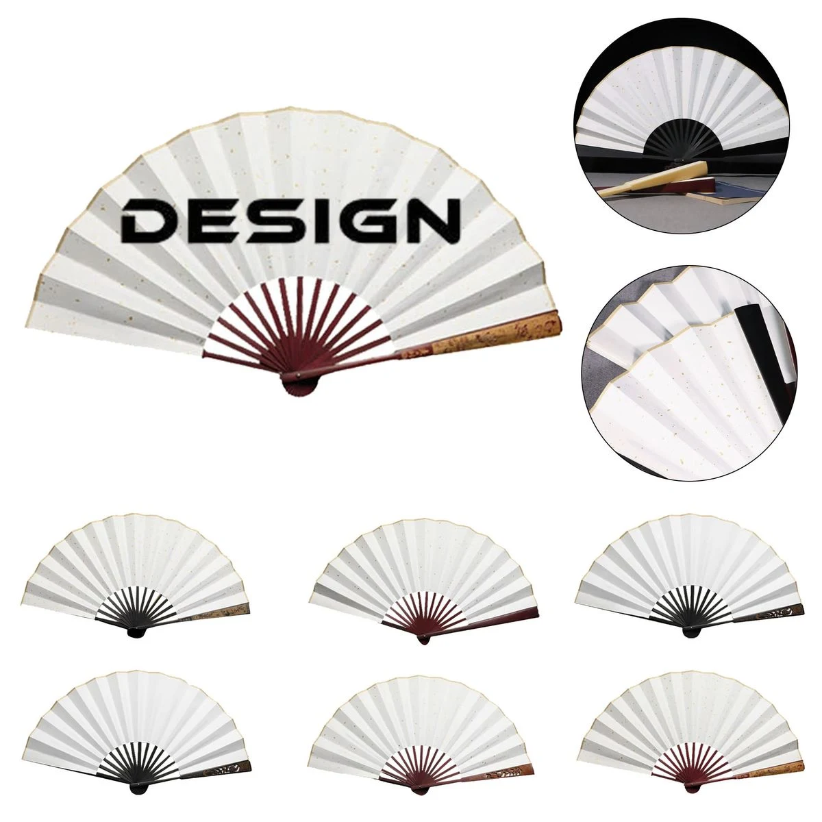 Bamboo Bone Laser Engraving Advertising Fan 1
