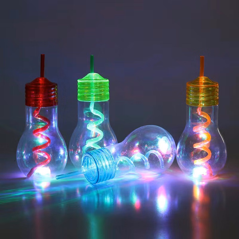 Light Bulb Cup With Straw