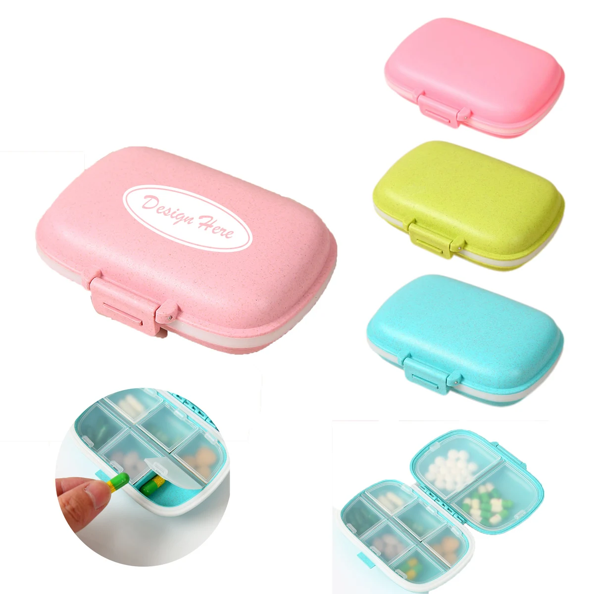 Portable 8-Compartment Double-Layer Sealed Moisture-Proof Pill Box 1