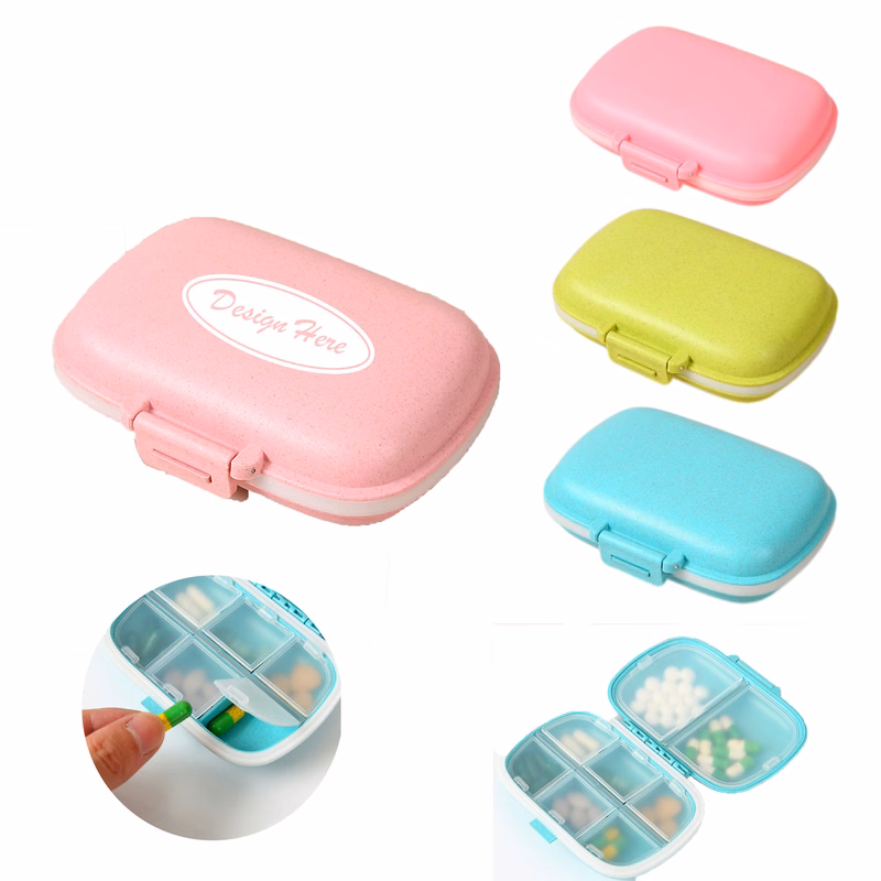 Portable 8-Compartment Double-Layer Sealed Moisture-Proof Pill Box