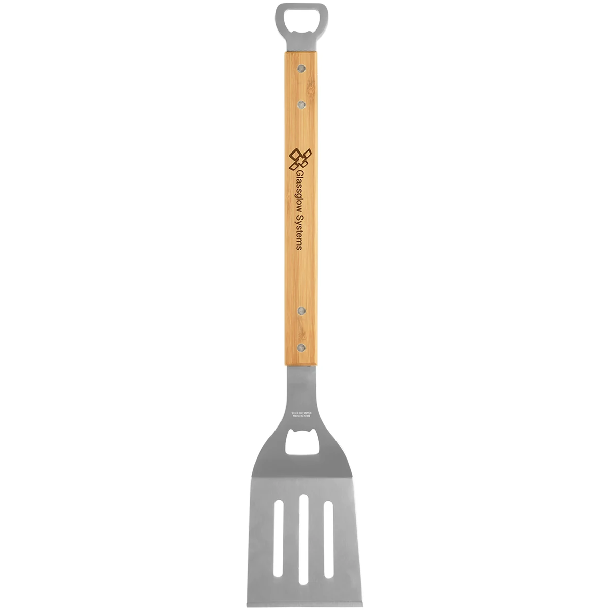 19 1/4" Bamboo Barbecue Spatula with Bottle Opener 1