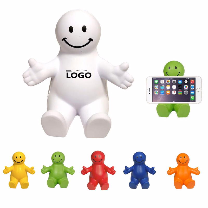 Fun Smiley PU Phone Holder for Office Desk