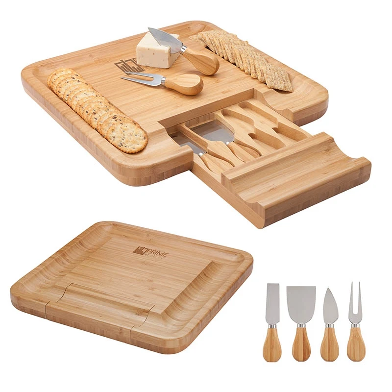 Lorenzi 4-Piece Bamboo Cheese Tray 1