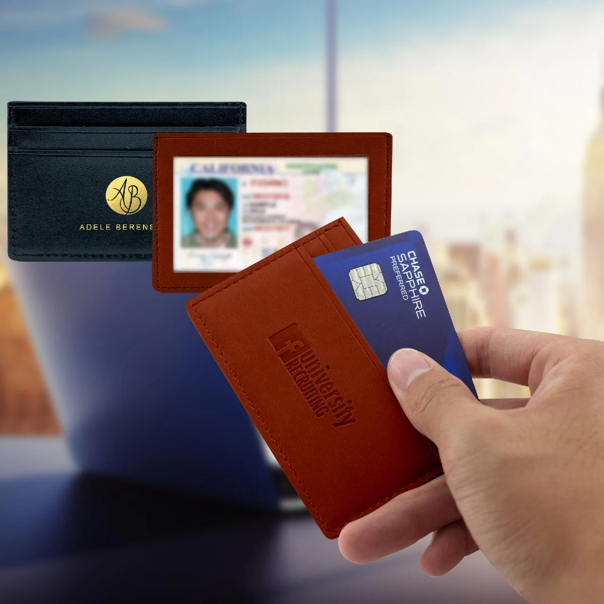 Elite RFID ID Window Card Holder Wallet (English Tan) 1