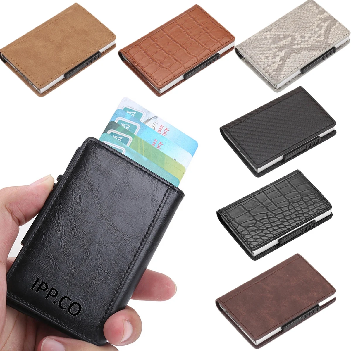 Skinny Minimal Thin Front Pocket RFID Wallet Card Holder 1