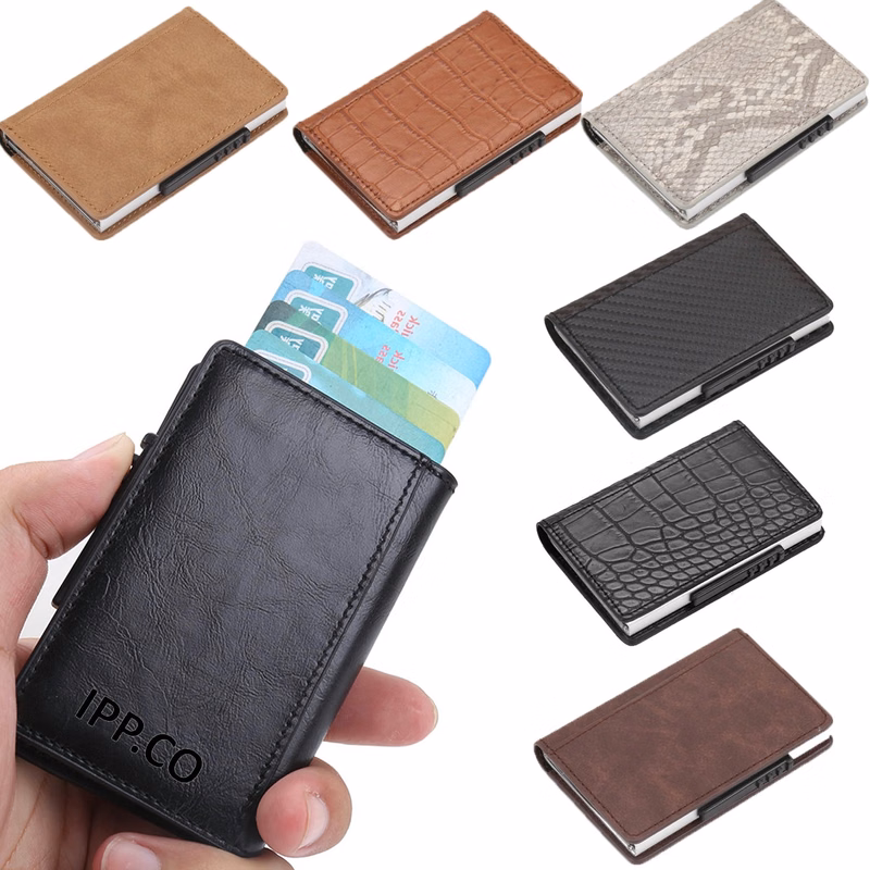 Skinny Minimal Thin Front Pocket RFID Wallet Card Holder