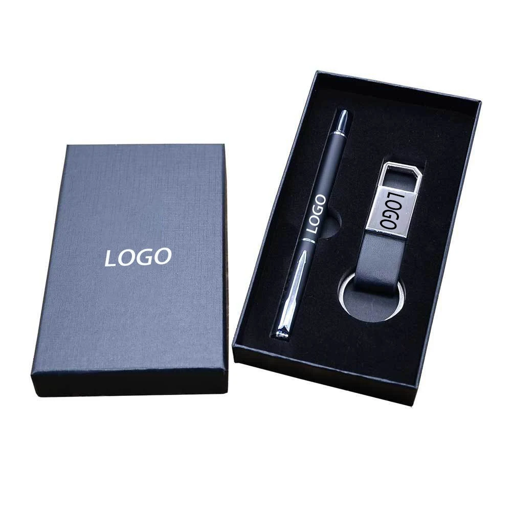 2-Piece Office Gift Set Metal Signature Pen and Key Chain 1