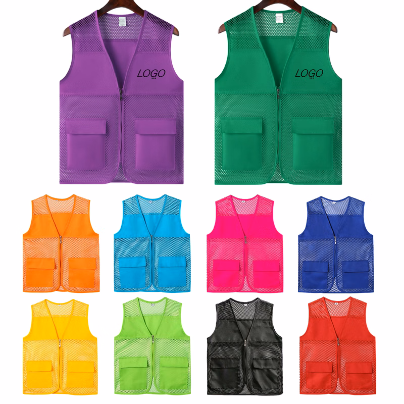 Volunteer Mesh Vest with Pocket and Zipper
