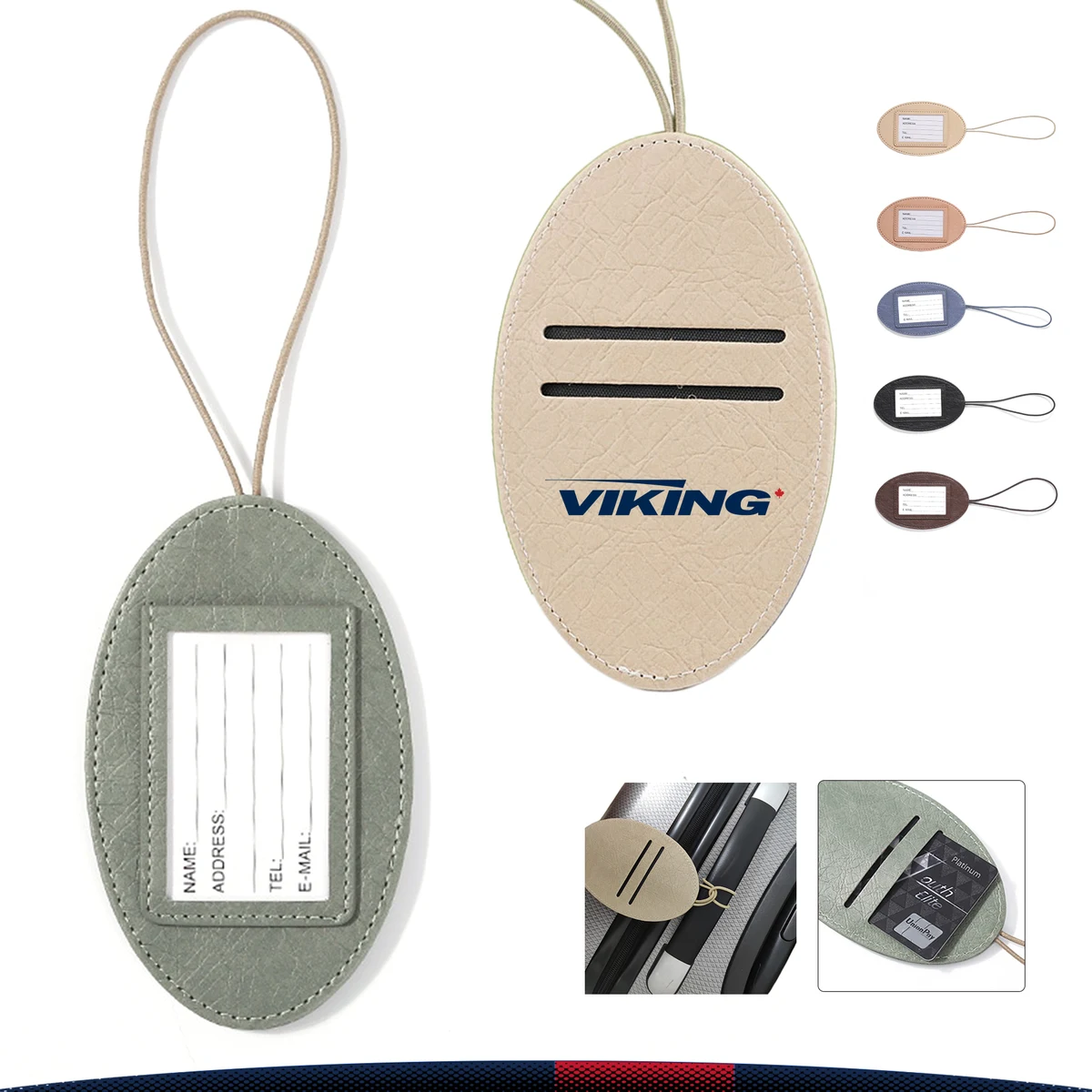 PU Oval Luggage Tag 1