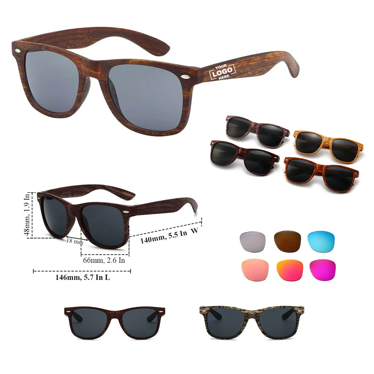 Retro Faux Wood Sunglasses 1