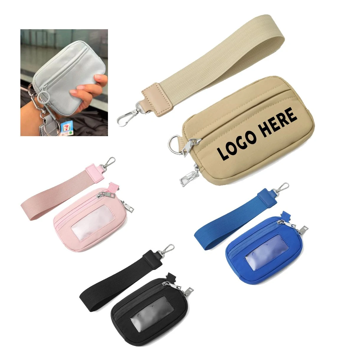 Custom Multi-Color Logo Windproof Nylon Ladies Card Holder 1