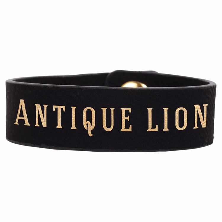 8 1/2" x 3/4" Black/Gold Leatherette Youth Cuff Bracelet