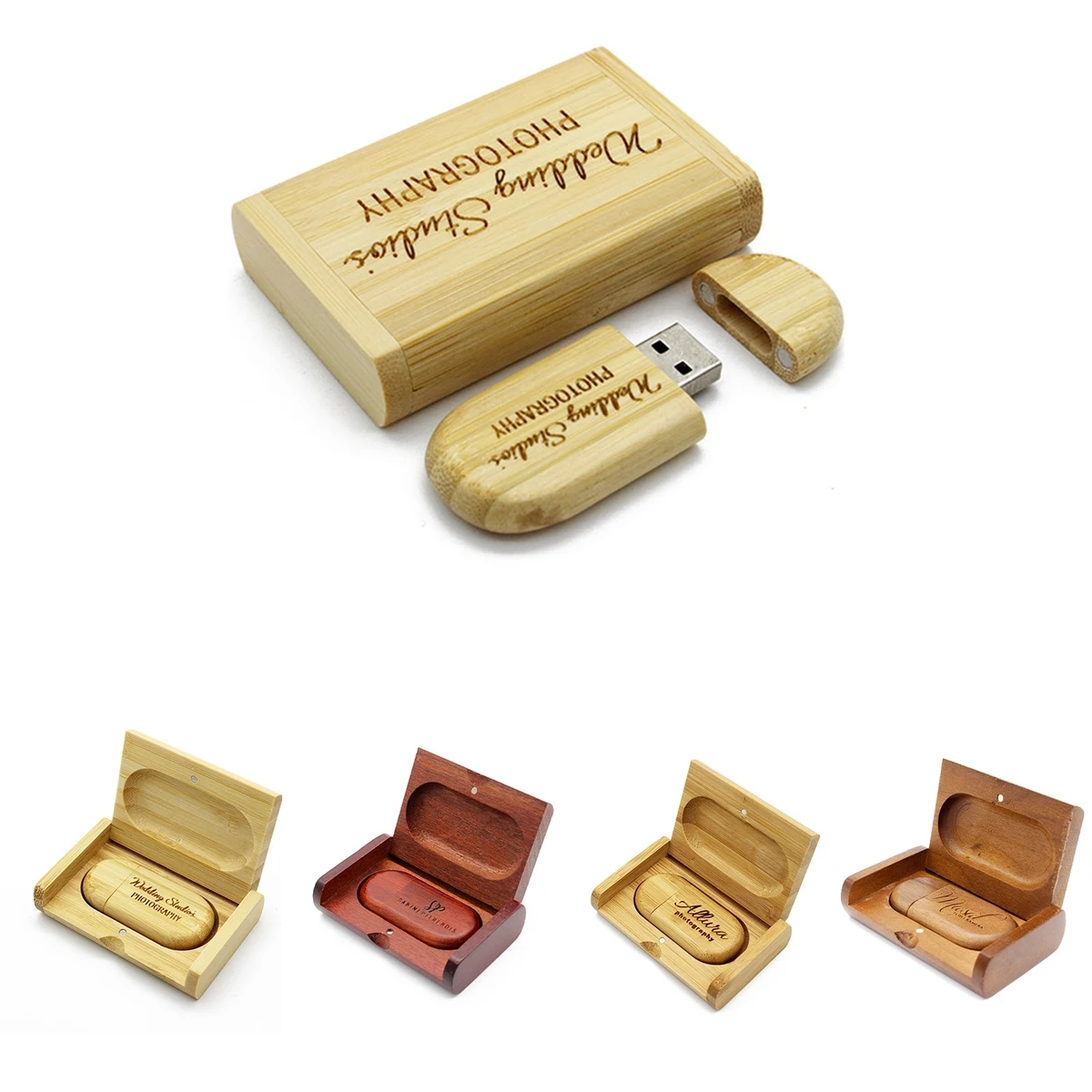 8GB Bulk Wooden USB Drives Thumb Zip Memory Stick with Box 1
