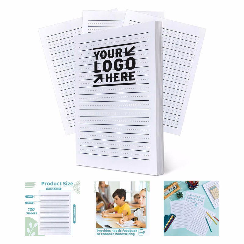 8.3" x 11.2" 120 Sheets Raised Ruled Paper Portrait Handwriting Paper