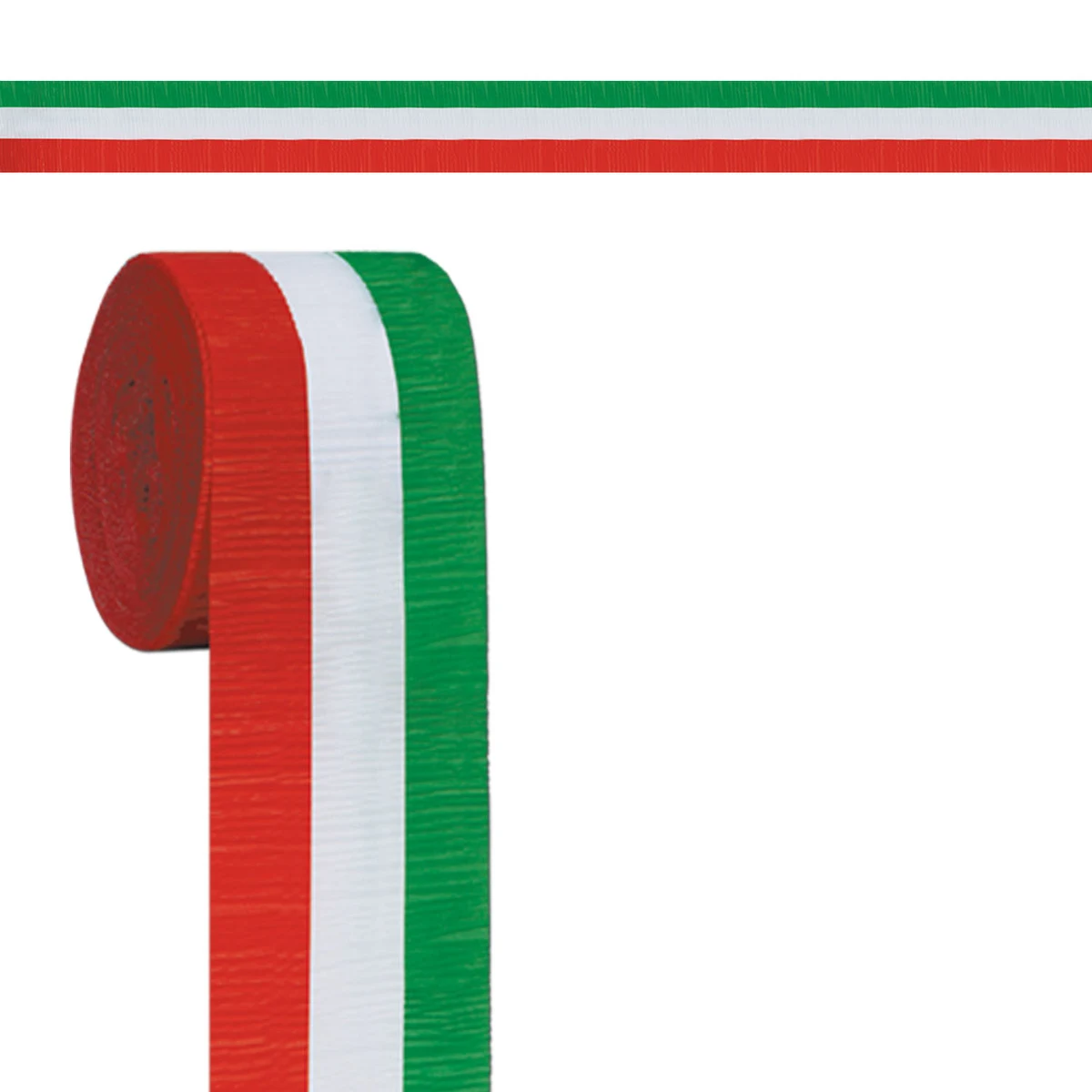 Red/White/Green Flame Resistant Crepe Streamers 1