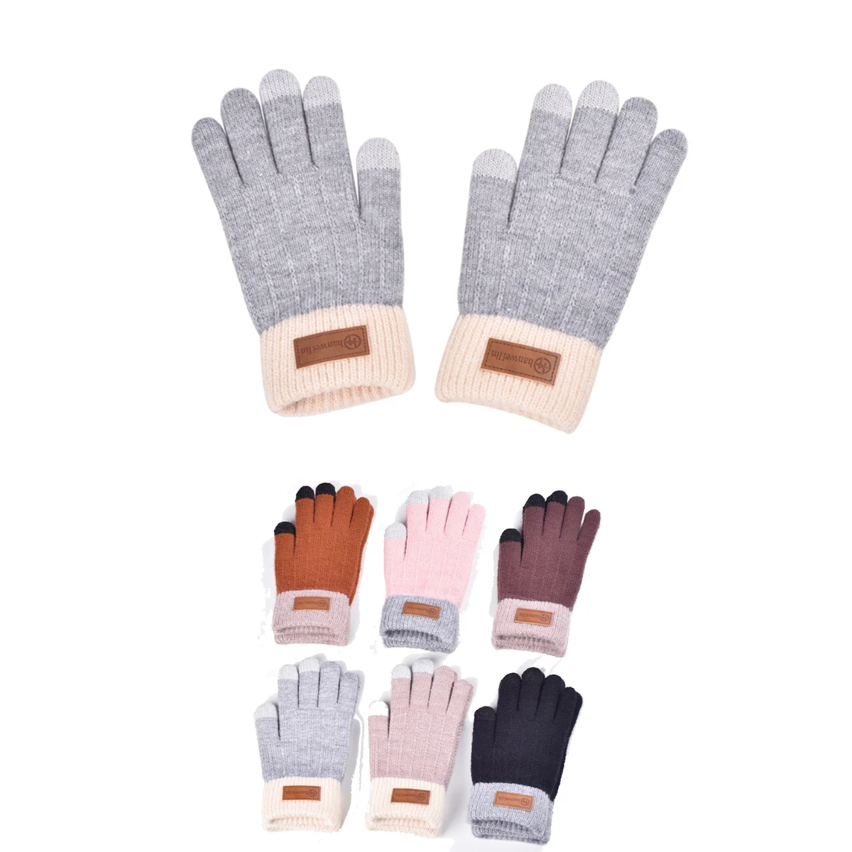 Knitted Jacquard Touch Screen Gloves 1