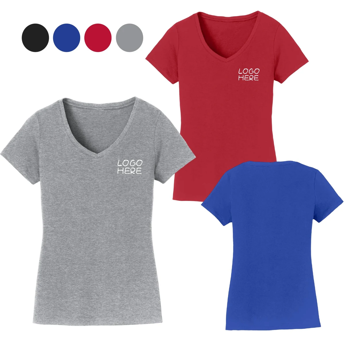 Women`s Short Sleeve V-Neck Shirt 1