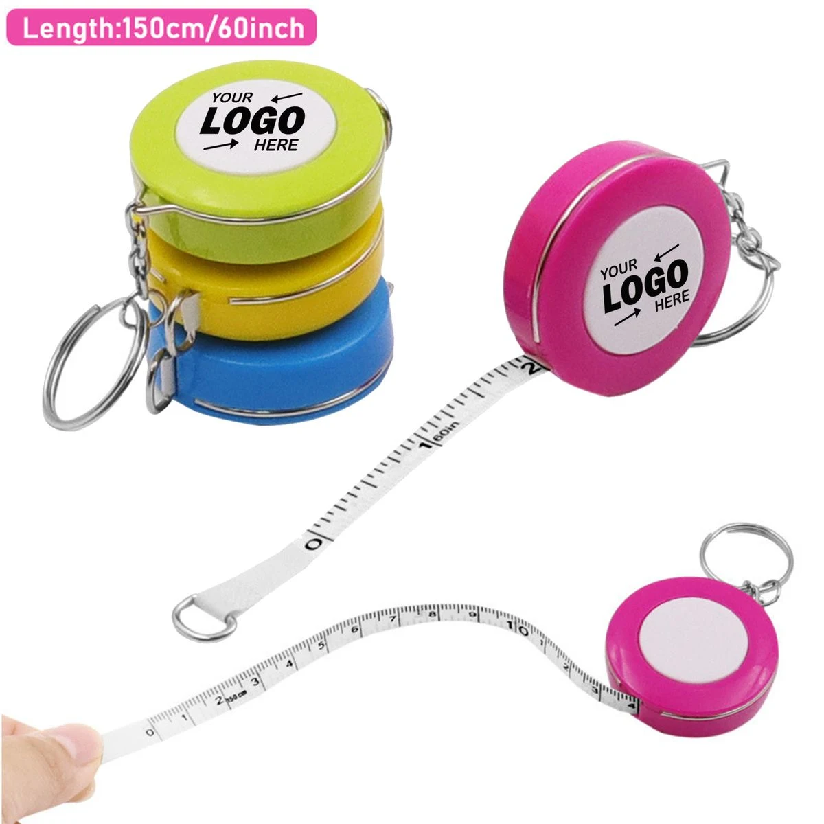 59 Inch Retractable Tape Measure Keychain Holders 1