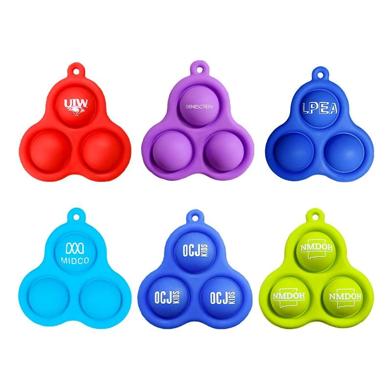 Silicone Pop 3 Bubbles Fidget Toy Keychain 1