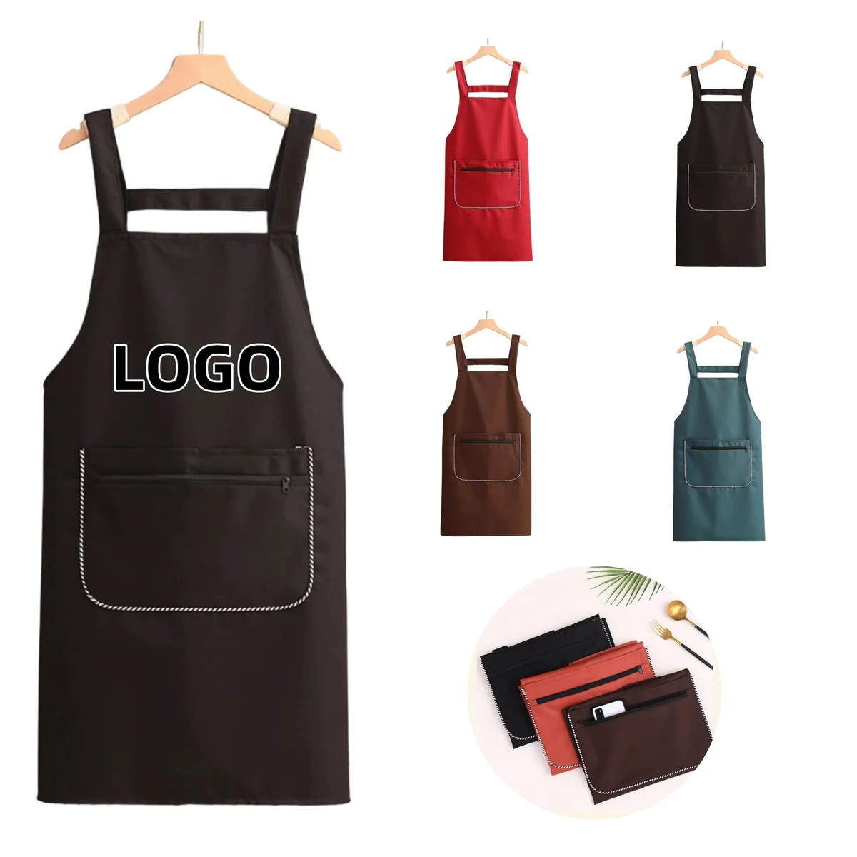 Simple and stylish apron with double pockets 1