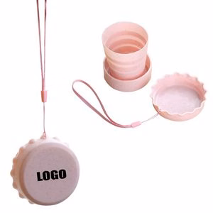 Vivid Cap Shape Plastic Collapsible Cup With Band