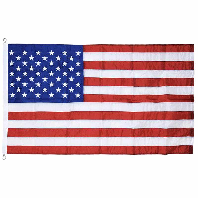 10' x 15' U.S. Nylon Flag with Rope and Thimble