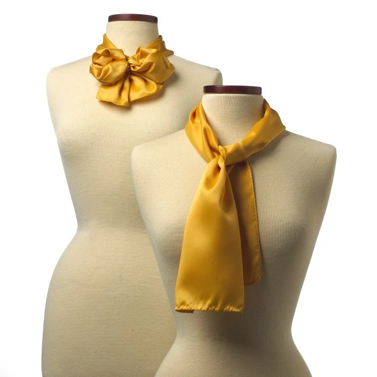 Gold Silk 10" x 54" Scarf 1
