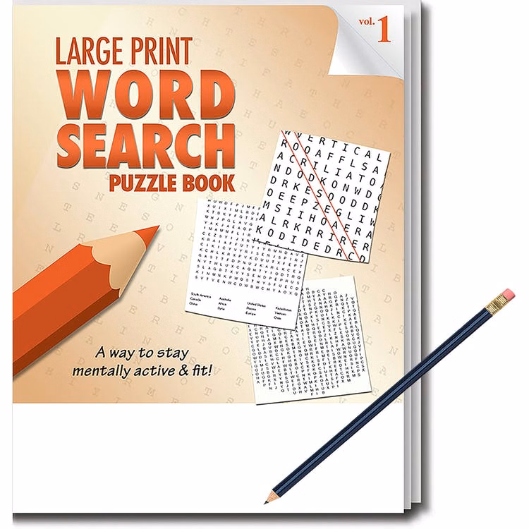 Word Search Puzzle Books - 32 Pages Pencil Included Large Print