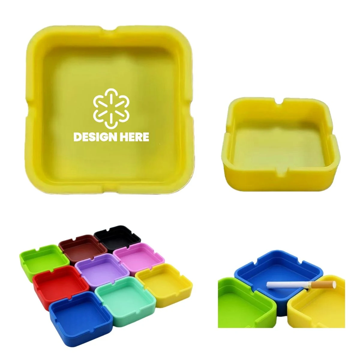 Square Silicone Ashtray 1