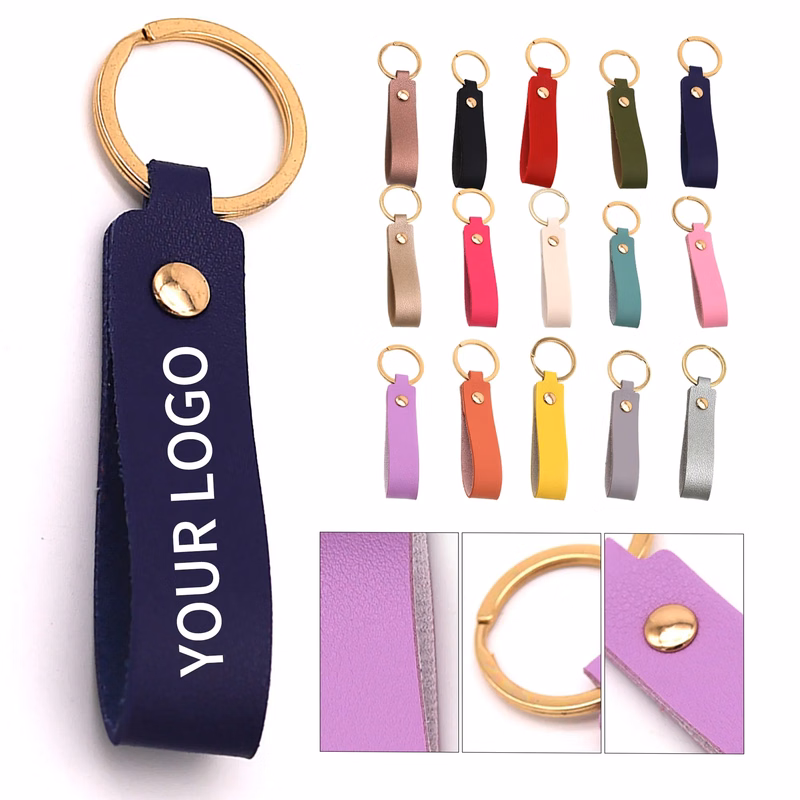 Leather Keychain with Brass Ring