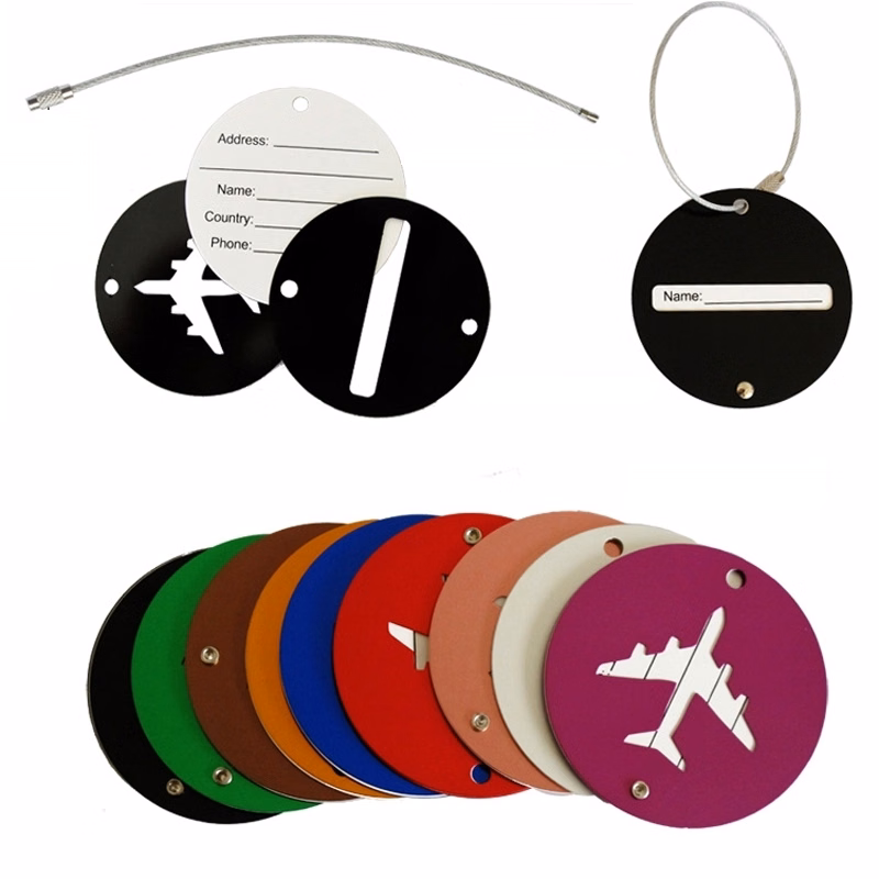 Round Aluminum Luggage Tags