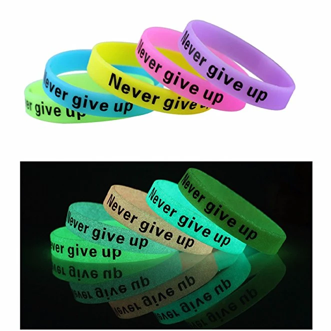 Silicone Wristbands Glow-in-the-dark Rubber Bracelets 1