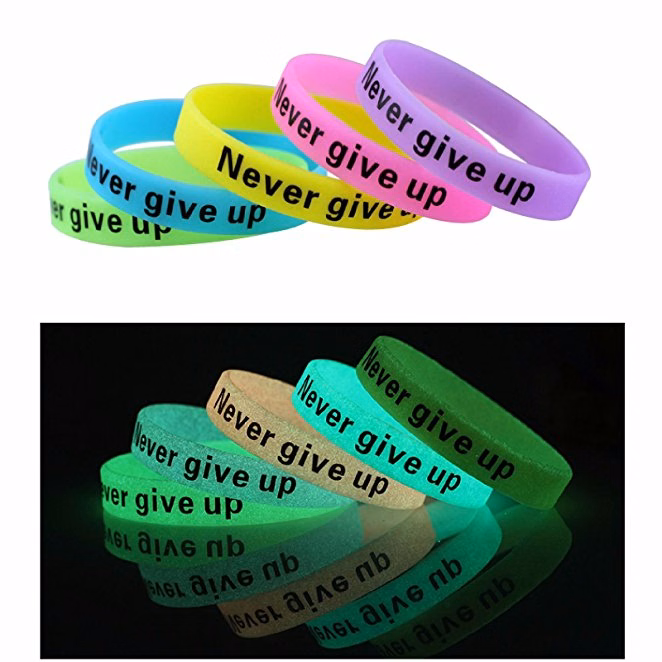 Silicone Wristbands Glow-in-the-dark Rubber Bracelets