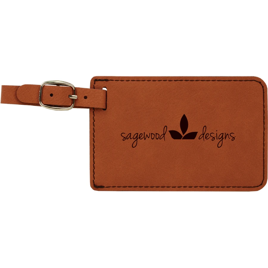 4 1/4" x 2 3/4" Rawhide Leatherette Luggage Tag 1